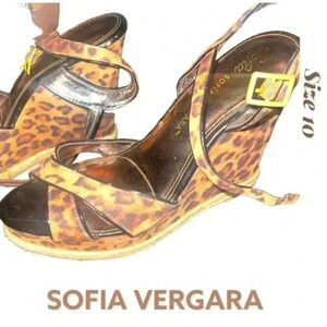 SOFIA VERGARA DESIGNER ANIMAL PRINT WEDGES. LOVE LOVE THESE